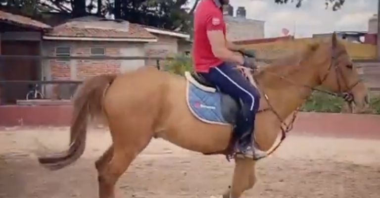 Gabriel Soto montando a caballo