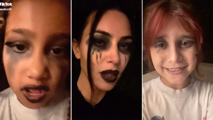 Mira el divertido video de Kim Kardashian vestirse de emo junto a su hija North y su sobrina
