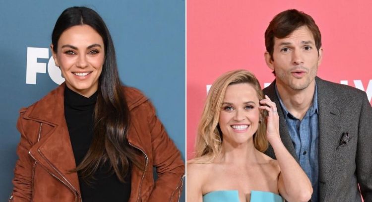Mila Kunis se burla de Ashton Kutcher y Reese Witherspoon por sus fotos “incomodas”